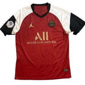 Paris Saint-Germain PSG Jordan Burgundy Soccer Jersey Ligue 1 Champion Mens M